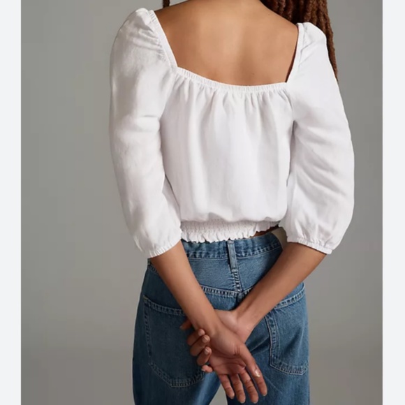 Brand New CLOTH & STONE SQUARE-NECK SMOCKED BLOUSE - Picture 2 of 9